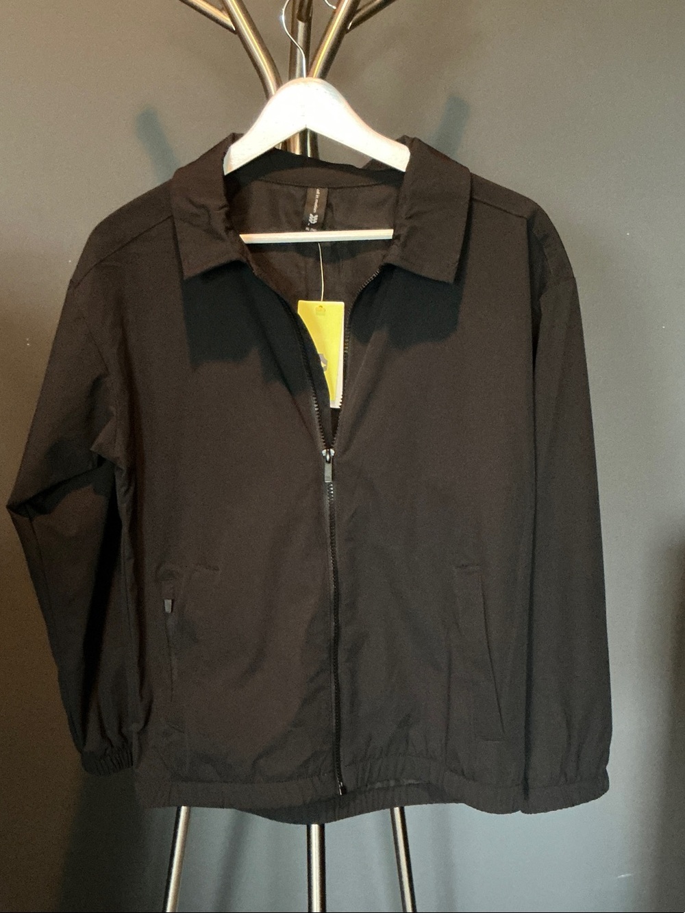 Kids Raincoat Black Zip-Front Raincoat